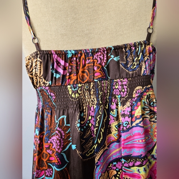 Hinge 100% Silk Vibrant Floral Maxi Dress. Size Small - Picture 7 of 11